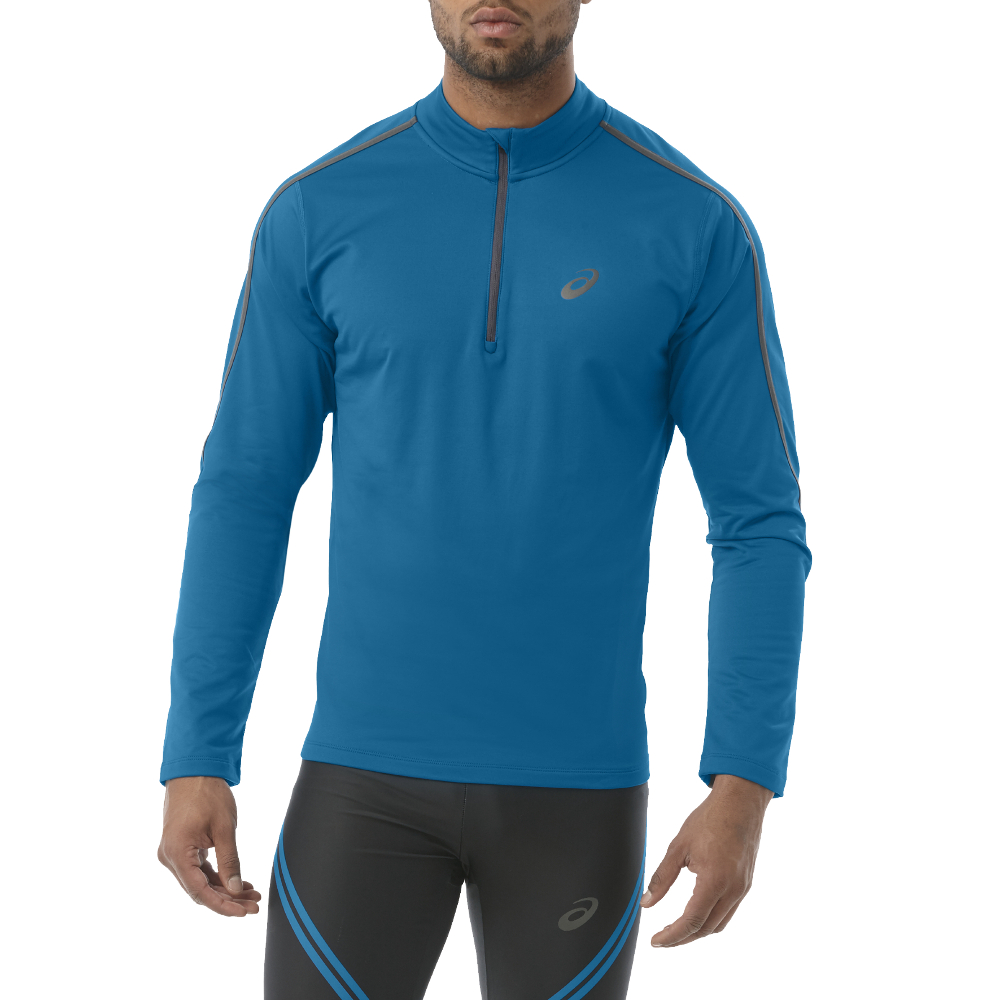 Asics Long Sleeve Winter 1/2 Zip M Niebieska Mężczyzna Niebieski L