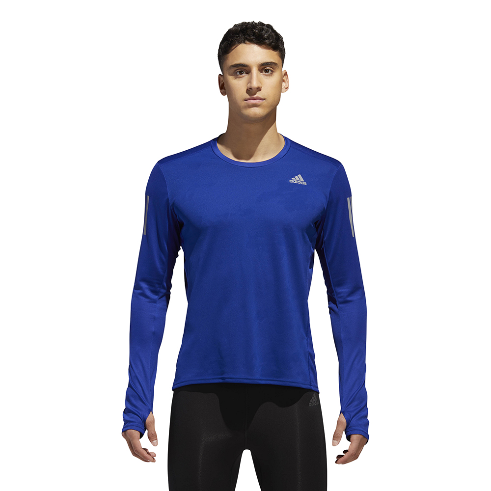 adidas Response LS Tee M Niebieska Mężczyzna Niebieski L