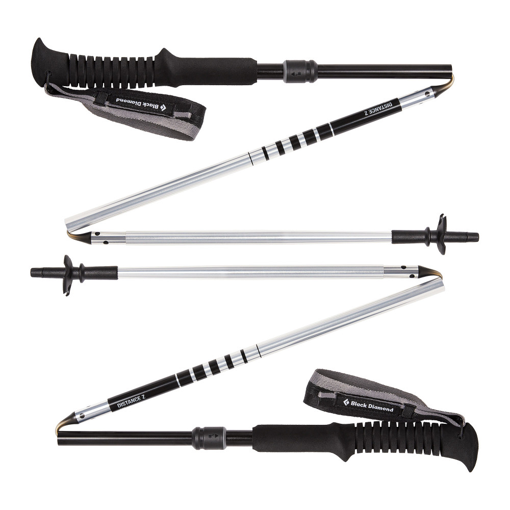 Kije Black Diamond Distance Z Trekking Poles Czarno-Srebrne Unisex Czarny 130