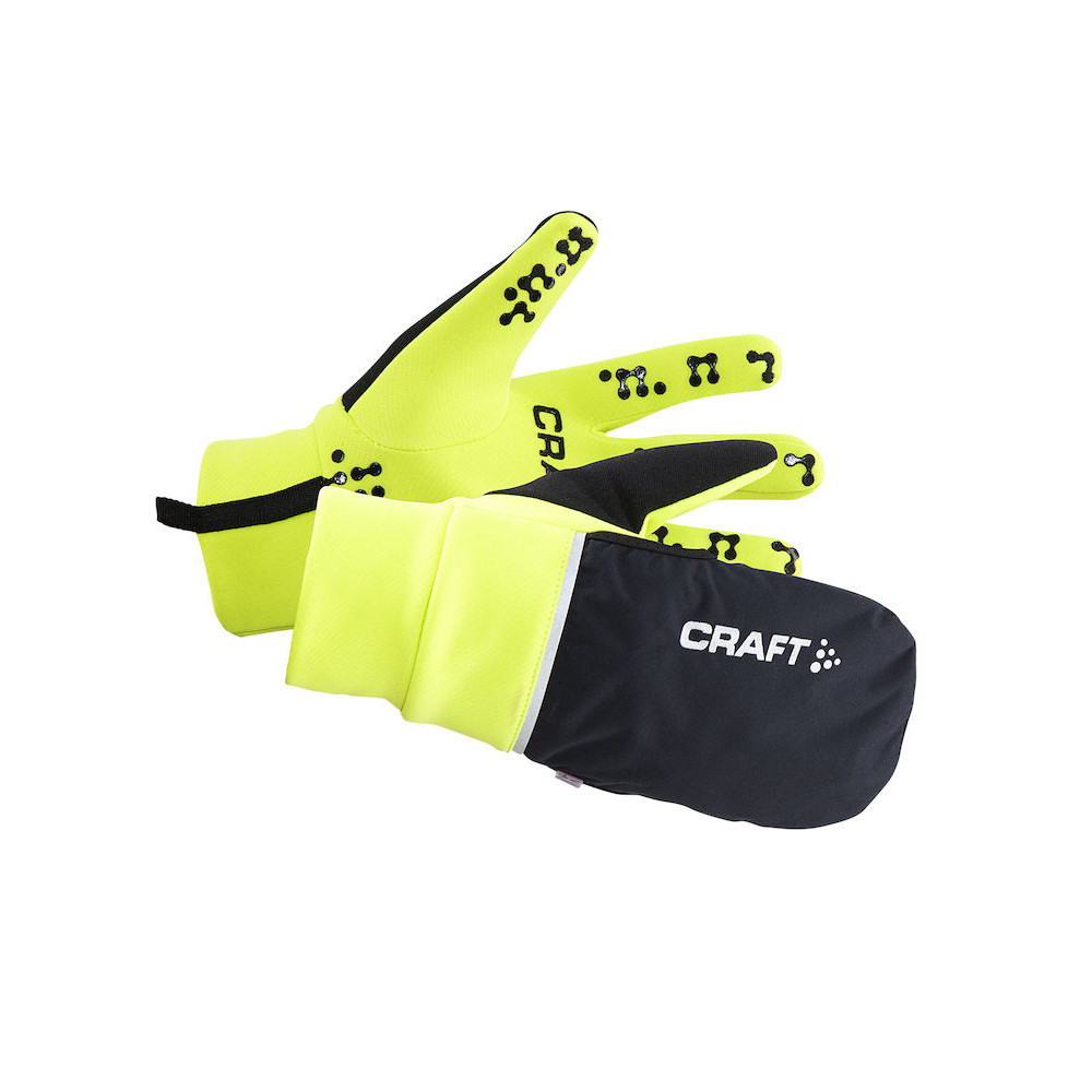 Rękawiczki Craft Hybrid Weather Gloves Czarno-Żółte Unisex Czarny XS