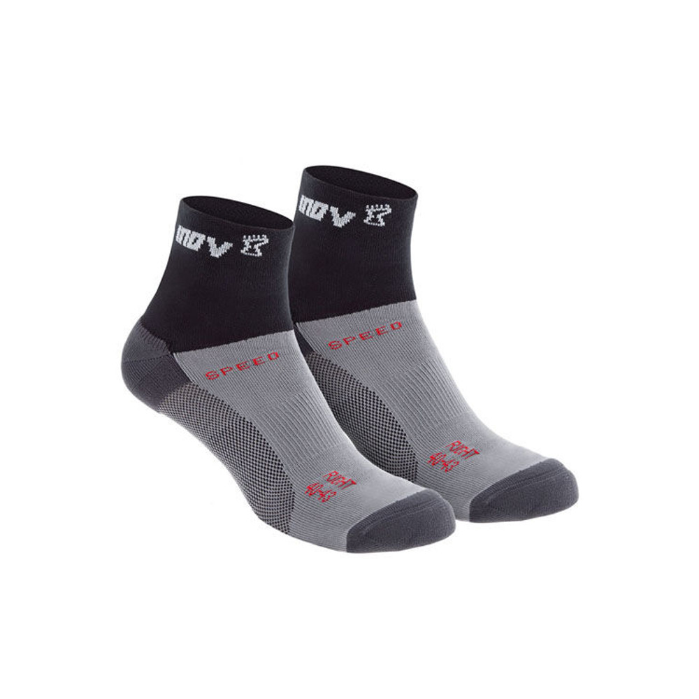 Skarpety inov-8 Speed Sock Mid Dwupak Czarno-szare Unisex Czarny L