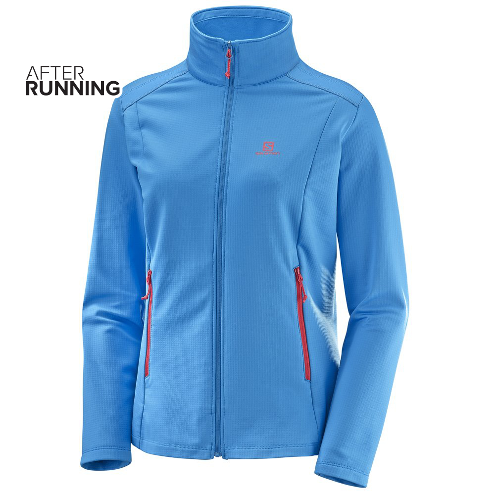 Bluza damska Salomon DISCOVERY LT FZ W niebieska Kobieta Niebieski L