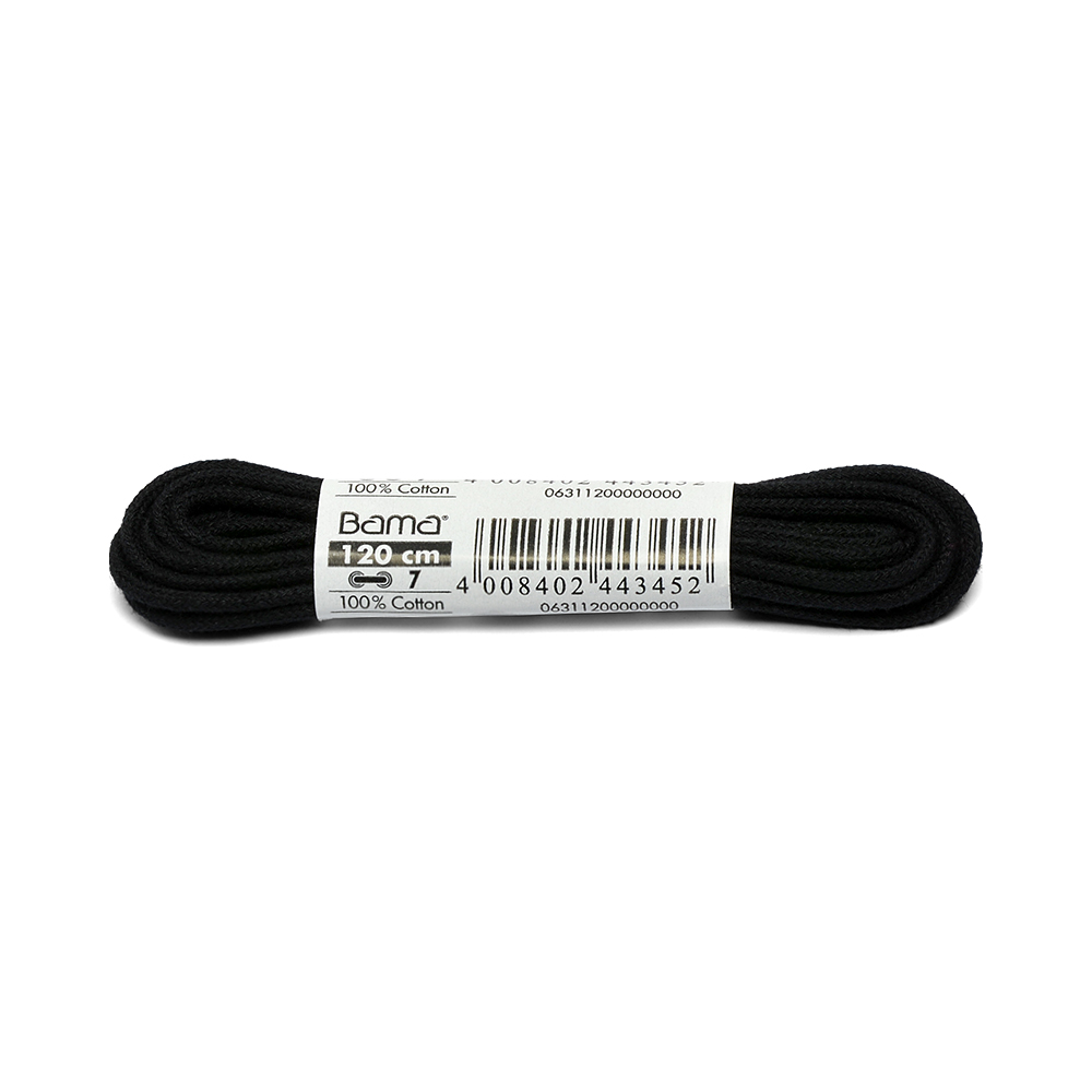 SZNURÓWKI BAMA PLECIONE 120 CM 1 PARA–CZERŃ Unisex Czarny One Size