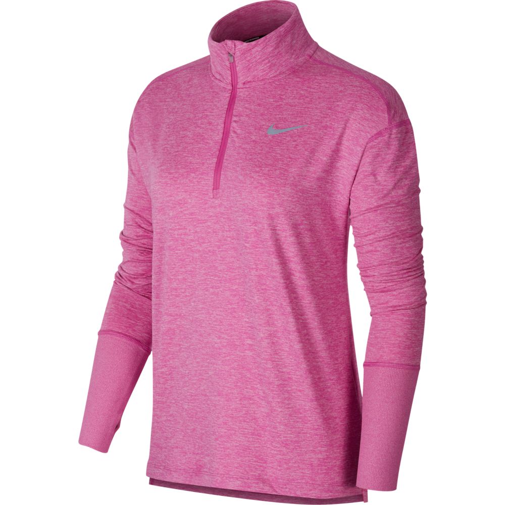 Nike Half-Zip Top W Melanżowa-Fuksja Kobieta Różowy XS