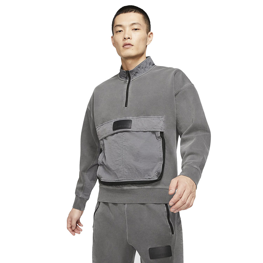 Jordan BLUZKA M J 23ENG 1/2 ZIP TOP Mężczyzna Szary 2XL