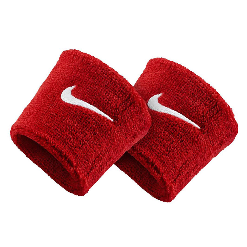Nike OPASKA SWOOSH WRISTBANDS VARSITY RED/WHITE Unisex Czerwony One Size