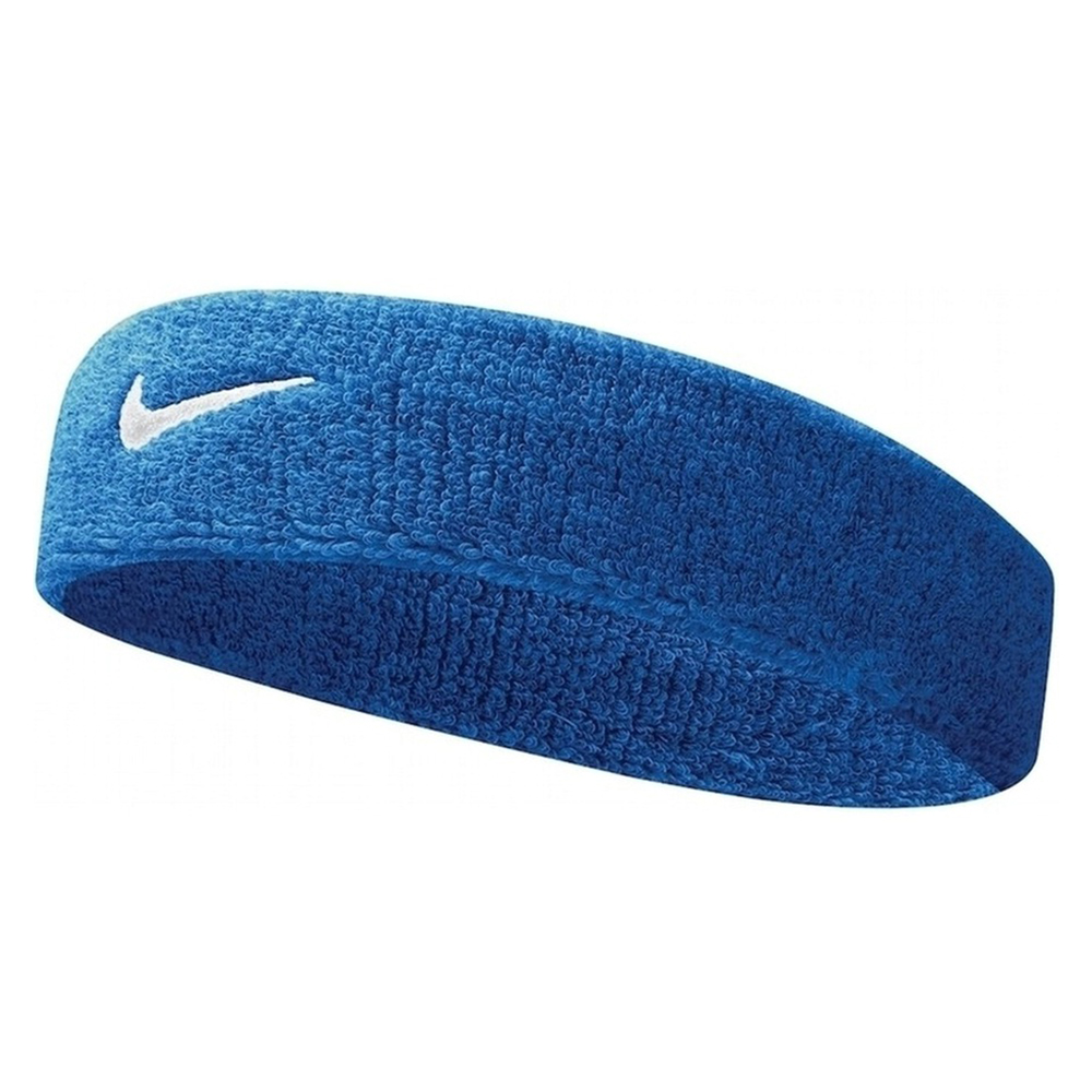 Nike OPASKA SWOOSH HEADBAND BLUE/WHITE Unisex Niebieski One Size