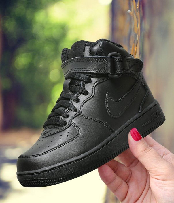 nike force 1 mid (ps) czarne nike force 1 mid (ps) czarne