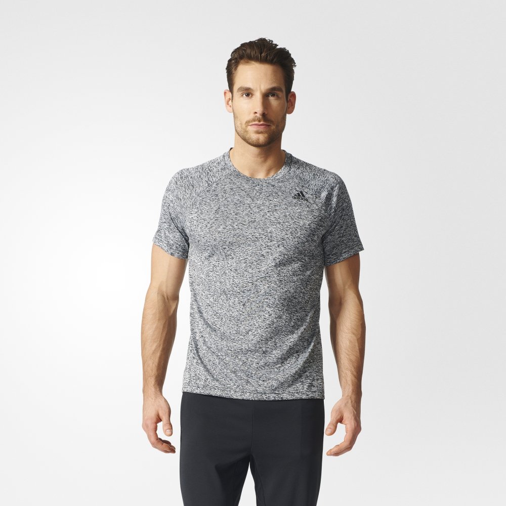 adidas d2m heathered tee grey adidas d2m heathered tee grey