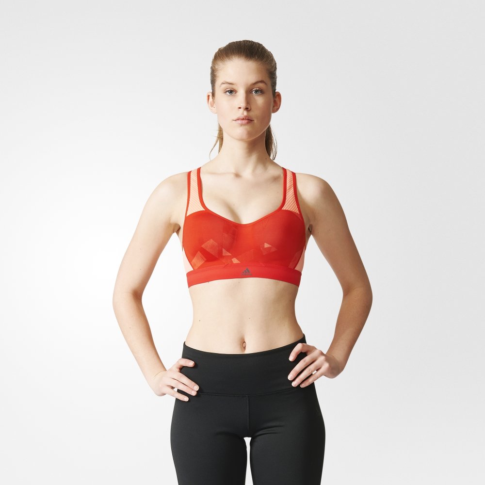 adidas committed printed bra core red adidas committed printed bra core red