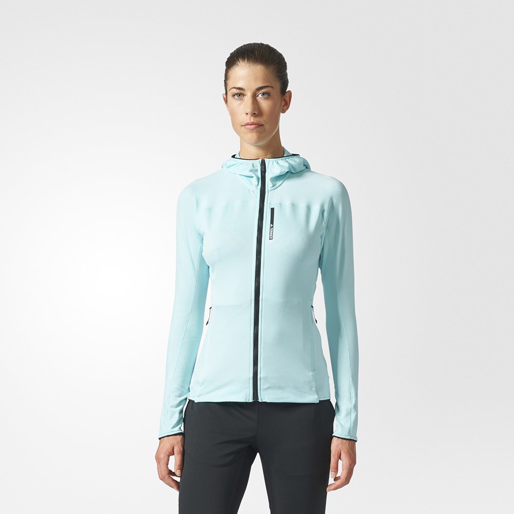 adidas terrex tracerocker hooded fleece jacket w błękitna adidas terrex tracerocker hooded fleece jacket w błękitna