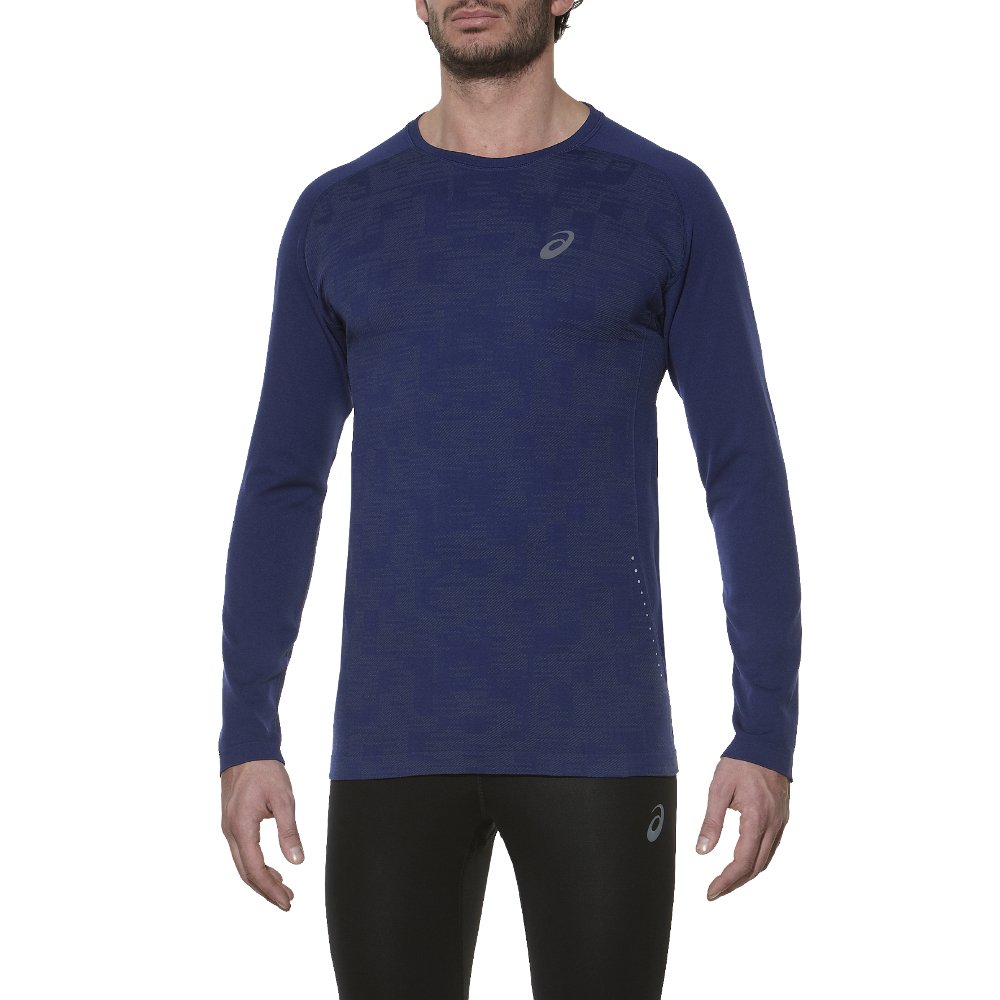 asics ls seamless top m granatowy asics ls seamless top m granatowy