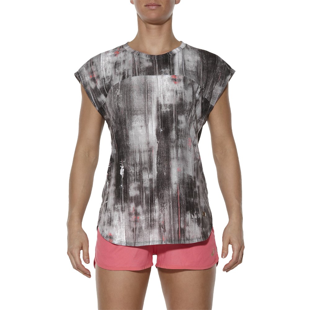 asics short sleeve top w szara asics short sleeve top w szara