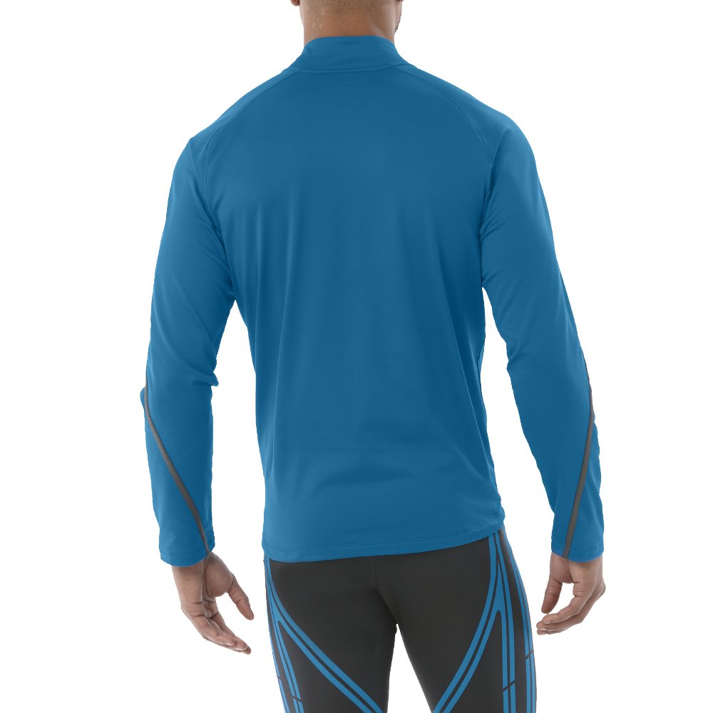 asics winter 1/2 zip top thunder blue asics winter 1/2 zip top thunder blue