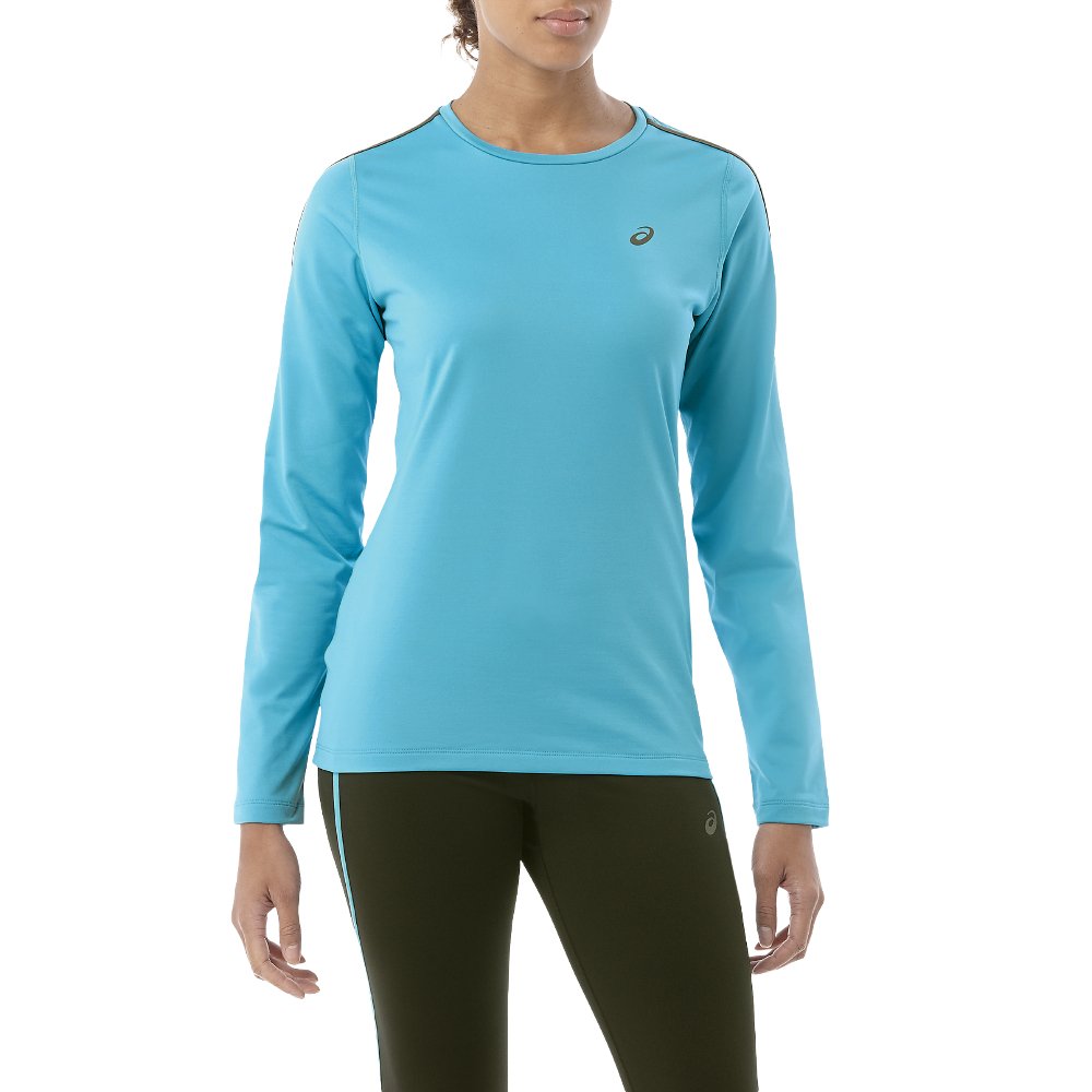 asics long sleeve winter top w błękitna asics long sleeve winter top w błękitna