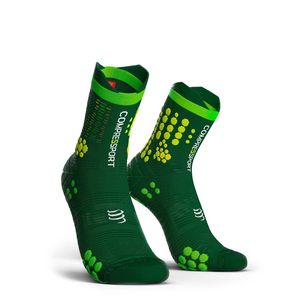 skarpety compressport racing socks v3.0 trail gree/yellow skarpety compressport racing socks v3.0 trail gree/yellow