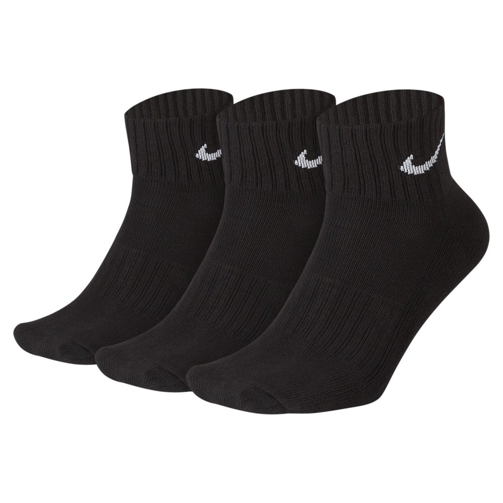 nike 3 pack value quarter socks black nike 3 pack value quarter socks black