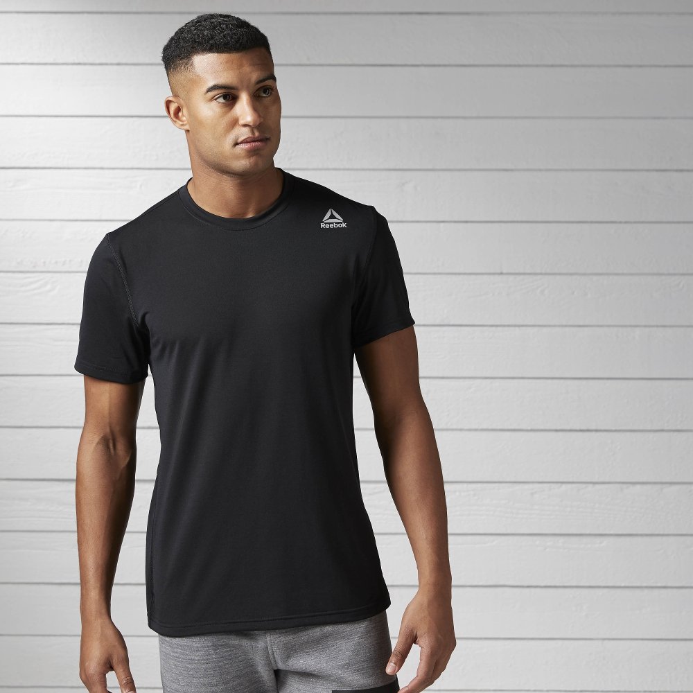 reebok workout ready supremium 2.0 tee sl black reebok workout ready supremium 2.0 tee sl black