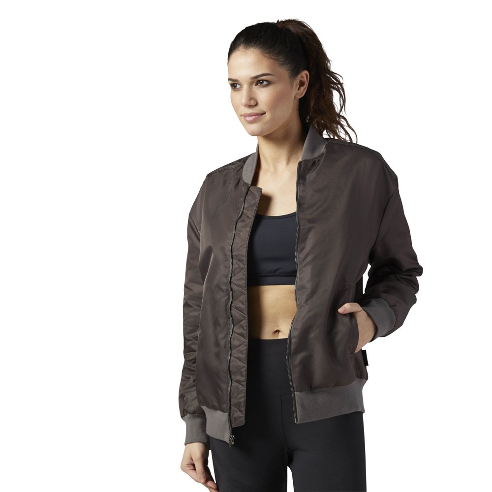 reebok studio favorites bomber jacket urban grey reebok studio favorites bomber jacket urban grey
