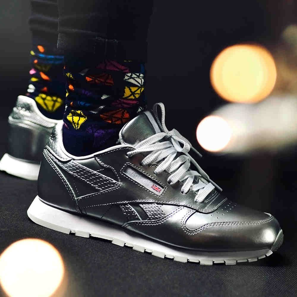 reebok classic leather metallic silver reebok classic leather metallic silver