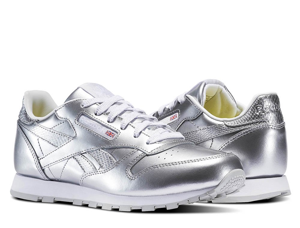 reebok classic leather metallic silver reebok classic leather metallic silver