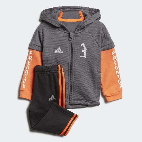 adidas i mini-me predator full zip hoodie szaro-pomarańczowy adidas i mini-me predator full zip hoodie szaro-pomarańczowy