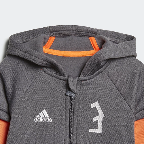 adidas i mini-me predator full zip hoodie szaro-pomarańczowy adidas i mini-me predator full zip hoodie szaro-pomarańczowy