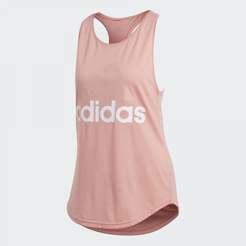 adidas essentials linear loose tank top pink adidas essentials linear loose tank top pink
