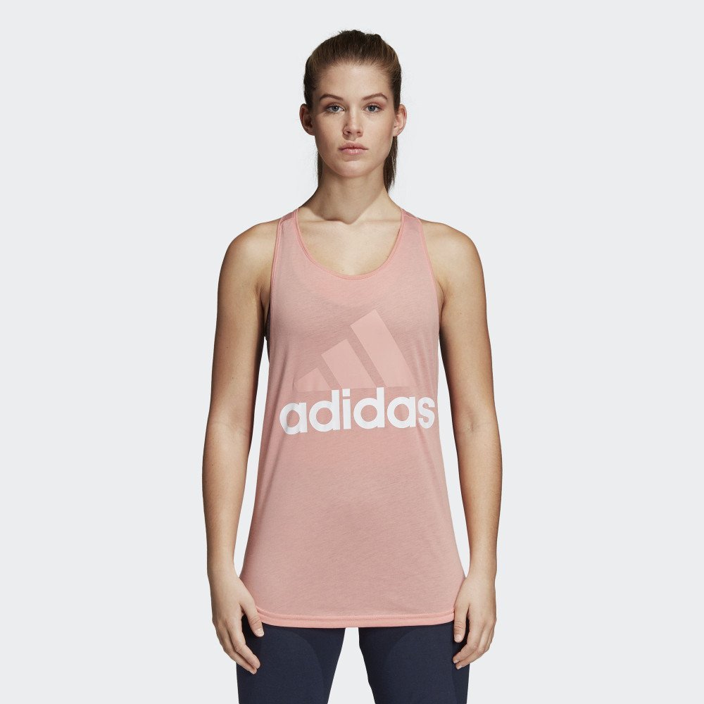 adidas essentials linear loose tank top pink adidas essentials linear loose tank top pink