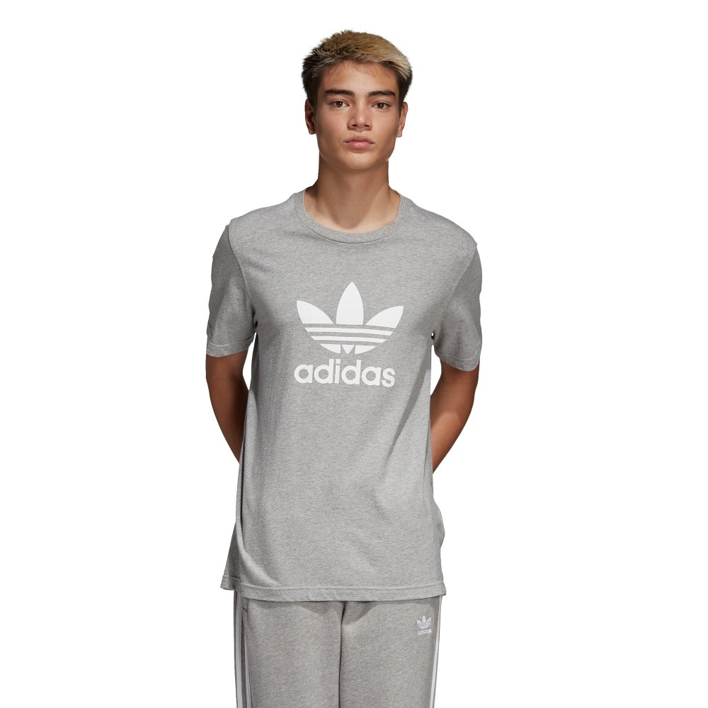 adidas trefoil tee grey adidas trefoil tee grey