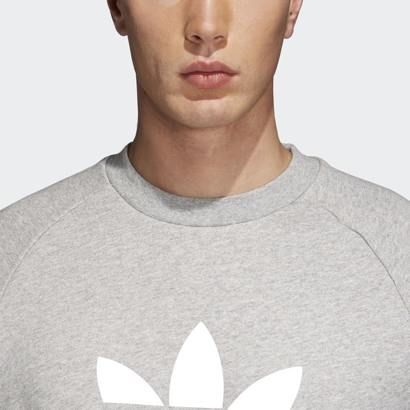 adidas originals trefoil crewneck grey adidas originals trefoil crewneck grey