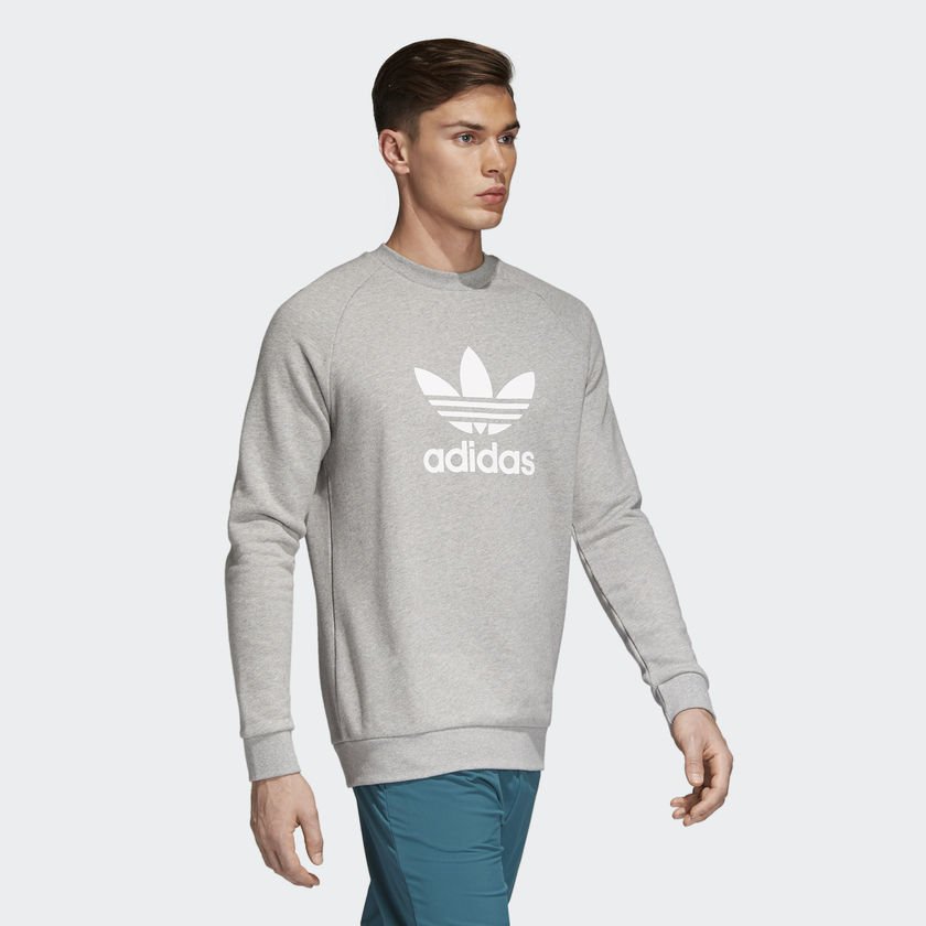 adidas originals trefoil crewneck grey adidas originals trefoil crewneck grey