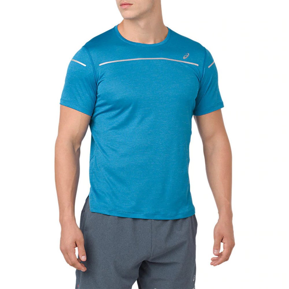 asics lite-show short sleeve top blue asics lite-show short sleeve top blue