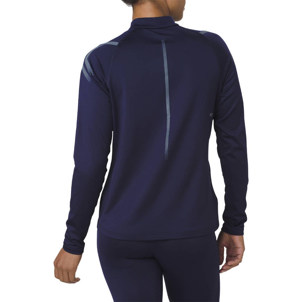 asics icon winter long sleeve 1/2 zip top navy asics icon winter long sleeve 1/2 zip top navy