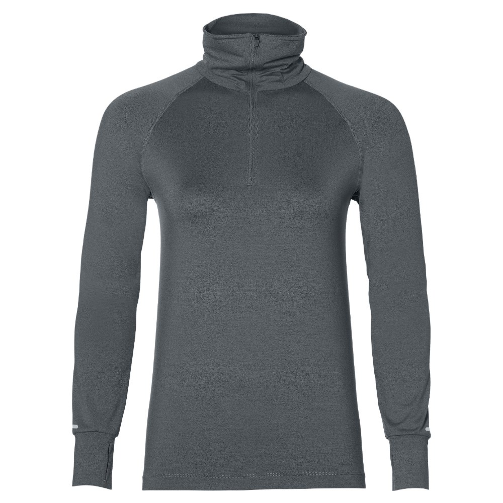 asics thermopolis long sleeve half zip w szara asics thermopolis long sleeve half zip w szara