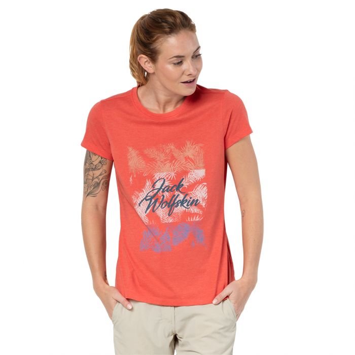 koszulka damska jack wolfskin royal palm t women czerwona koszulka damska jack wolfskin royal palm t women czerwona