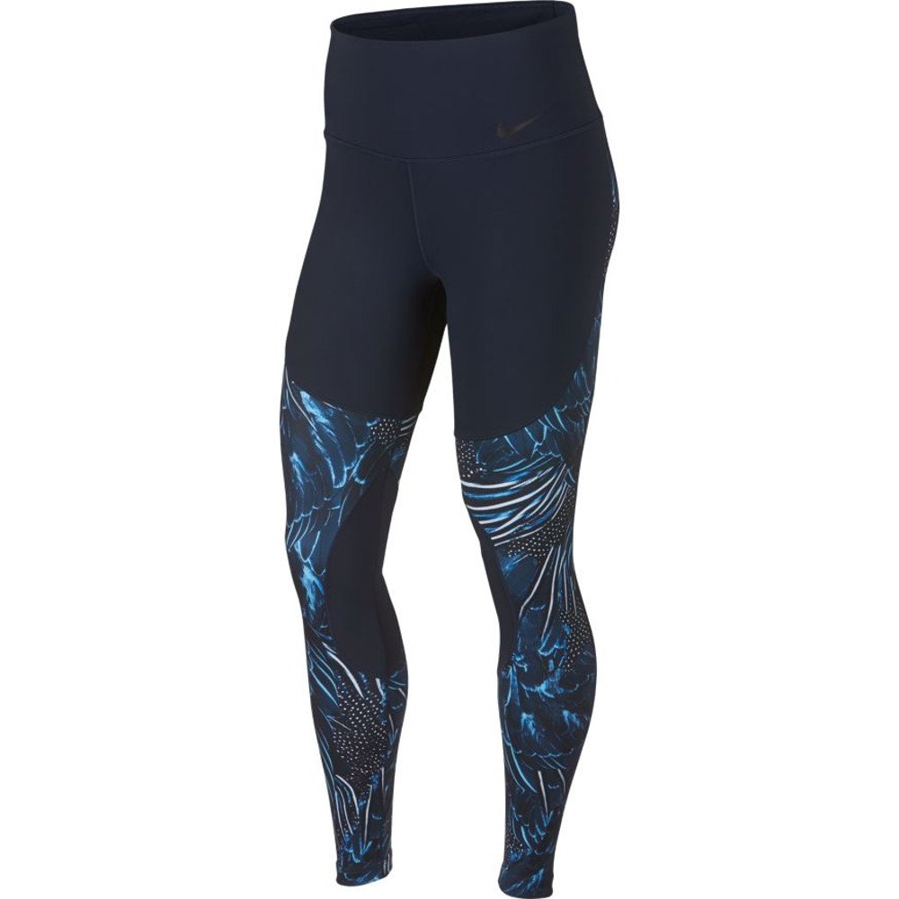 nike power flutter printed gym tights w niebieskie nike power flutter printed gym tights w niebieskie