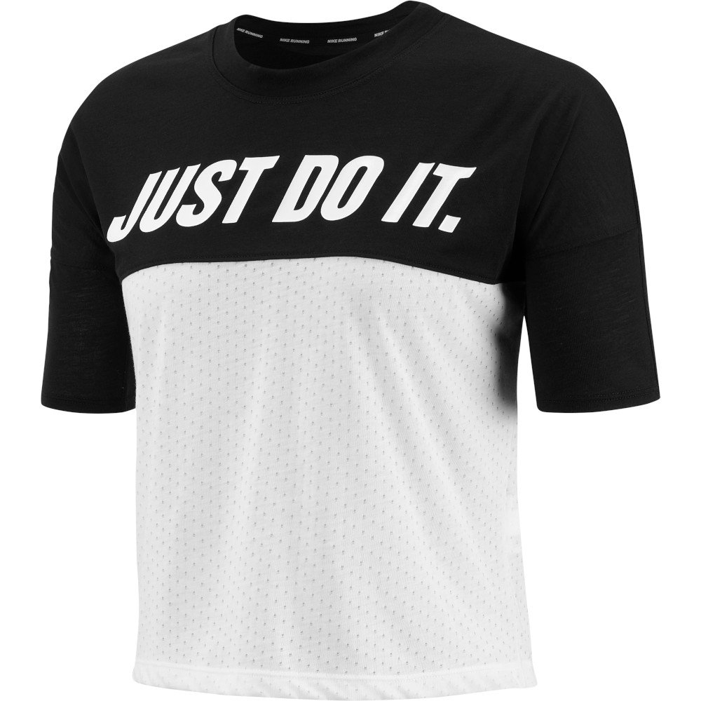 nike tailwind short-sleeve top w biało-czarna nike tailwind short-sleeve top w biało-czarna