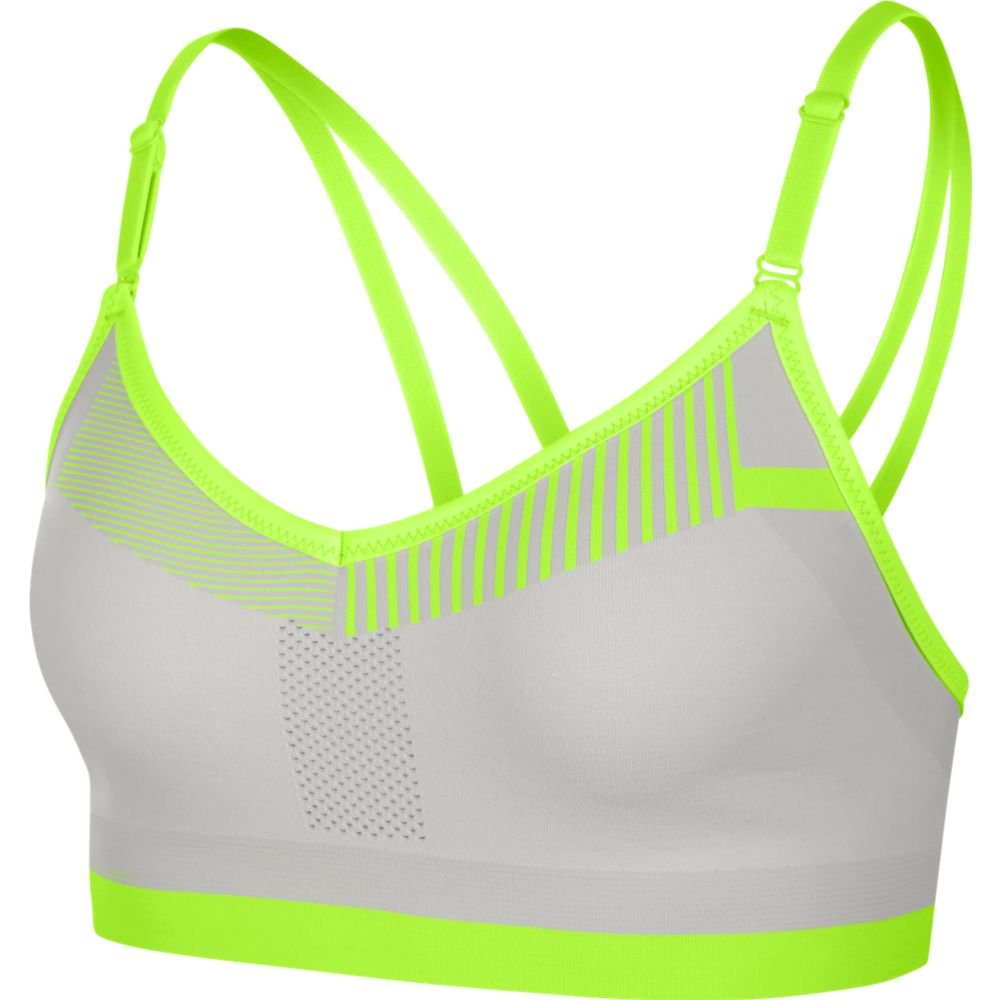 nike flyknit indy bra limonkowo-szary nike flyknit indy bra limonkowo-szary