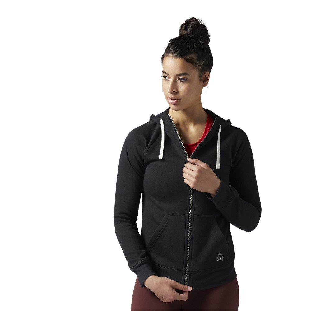 reebok elements fleece full zip czarna reebok elements fleece full zip czarna