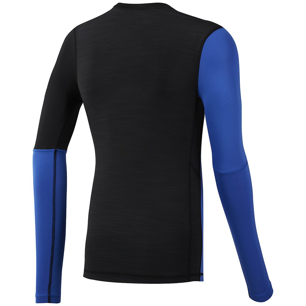 reebok long sleeve compression tee printed blue reebok long sleeve compression tee printed blue
