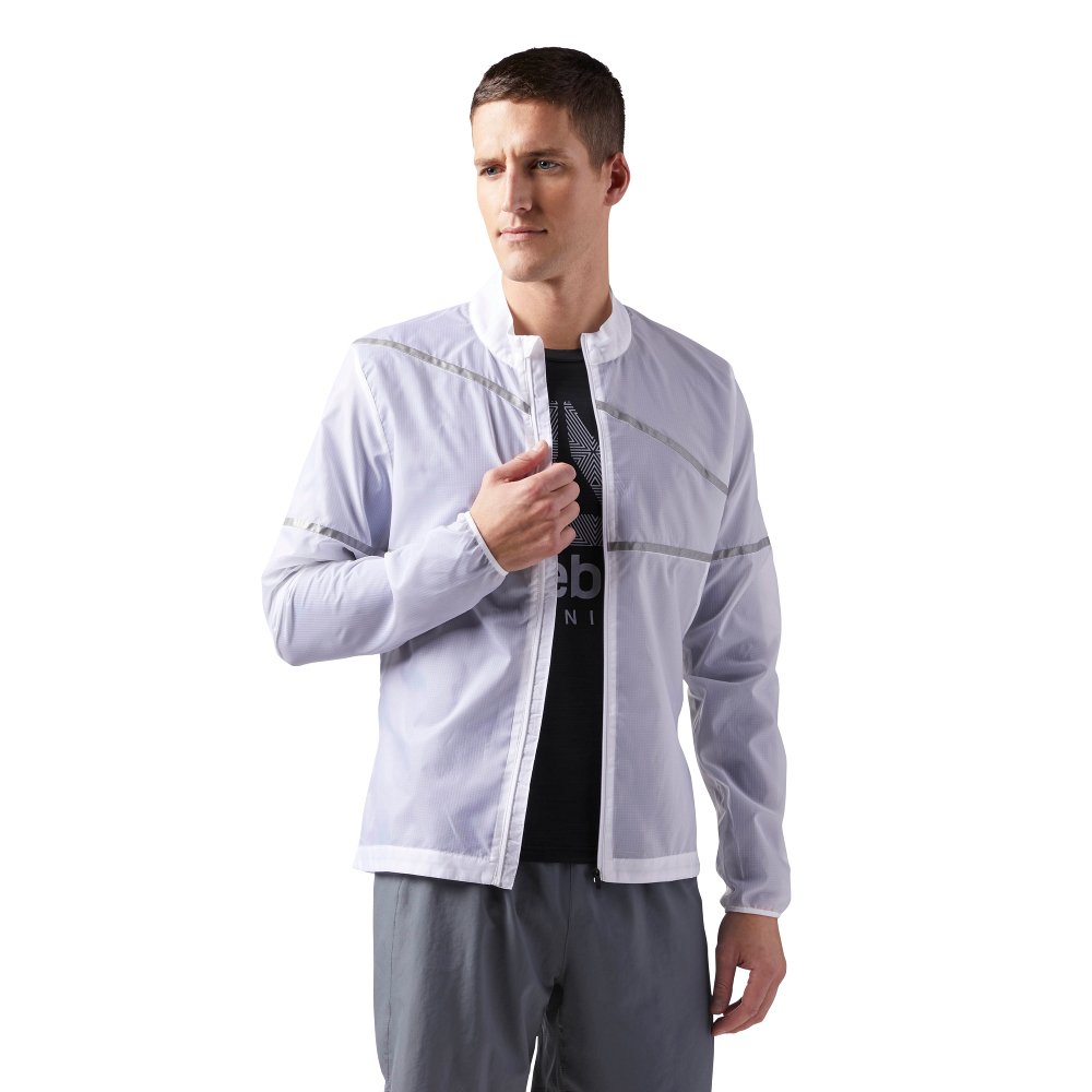 kurtka reebok run hero jacket m biała kurtka reebok run hero jacket m biała