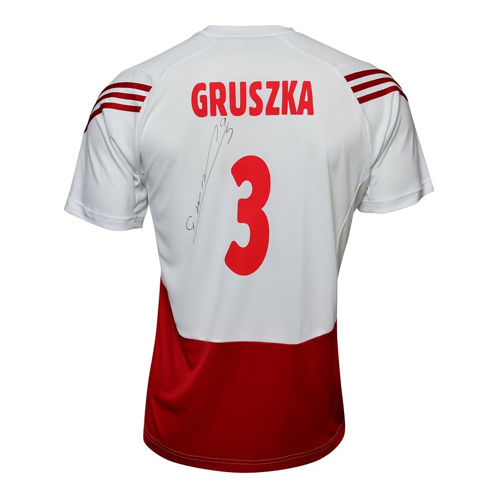 koszulka adidas reprezentacji polski z podpisem piotra gruszki koszulka adidas reprezentacji polski z podpisem piotra gruszki