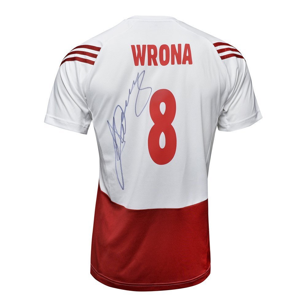 koszulka adidas reprezentacji polski z autografem andrzeja wrony #8 koszulka adidas reprezentacji polski z autografem andrzeja wrony #8