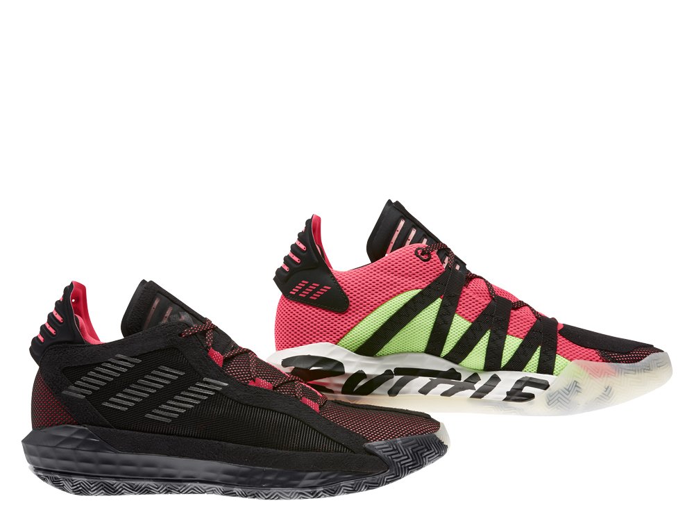 adidas dame 6 core black shock red adidas dame 6 core black shock red