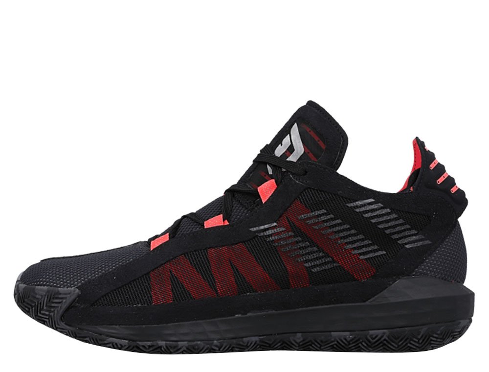 adidas dame 6 core black shock red adidas dame 6 core black shock red