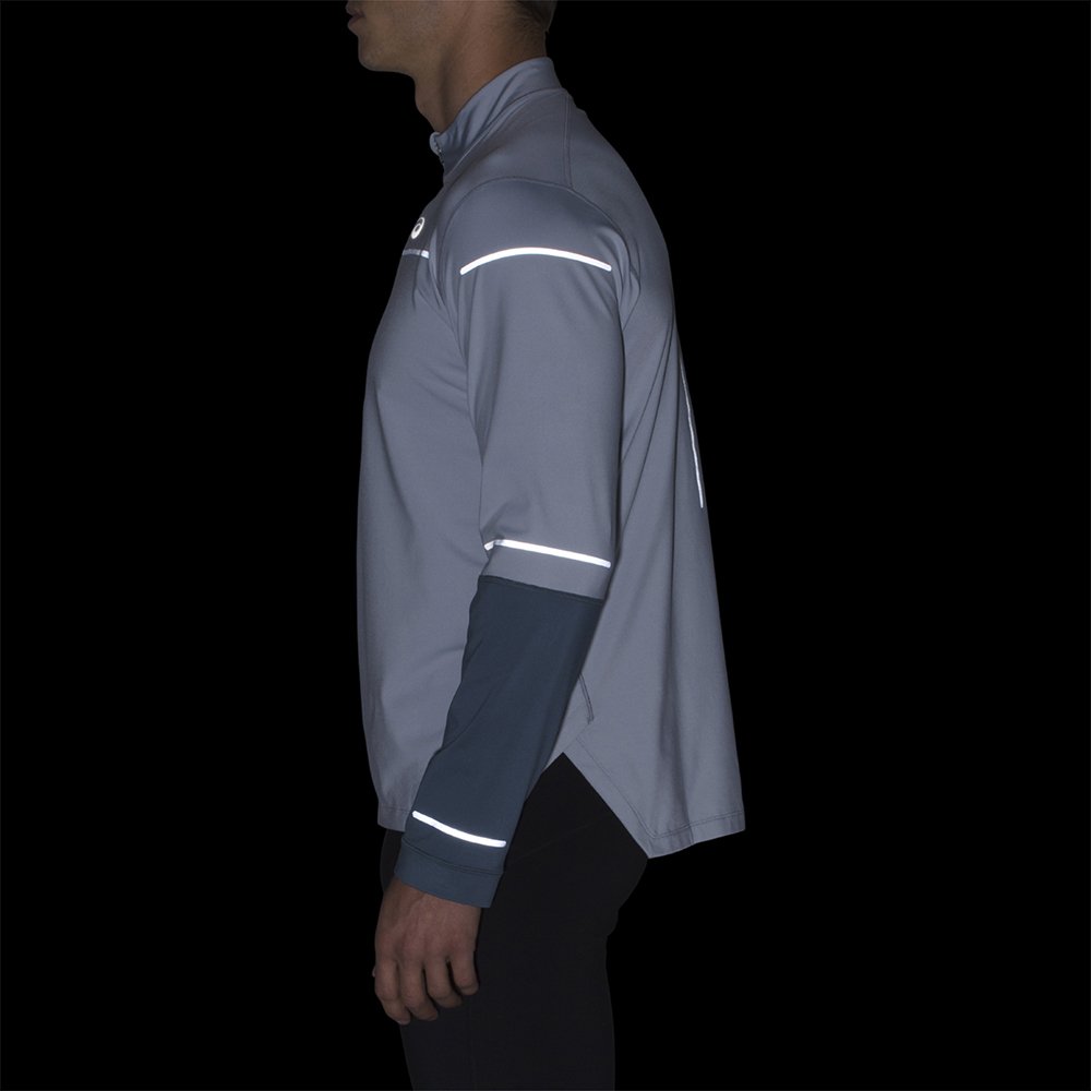 asics lite-show long sleeve 1/2 zip shirt m szara asics lite-show long sleeve 1/2 zip shirt m szara