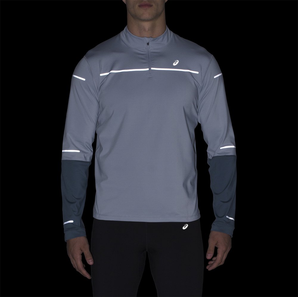asics lite-show long sleeve 1/2 zip shirt m szara asics lite-show long sleeve 1/2 zip shirt m szara