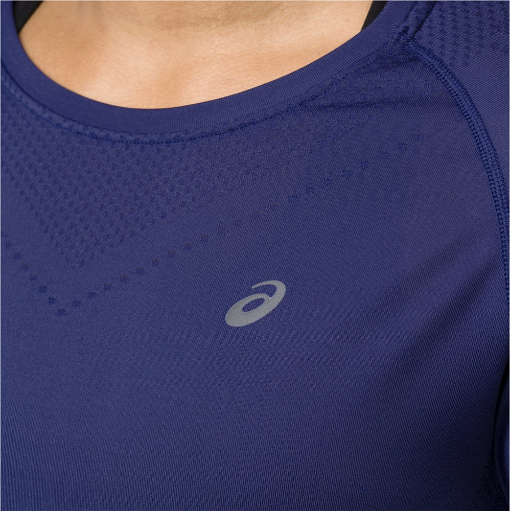 asics seamless long sleeve indigo blue asics seamless long sleeve indigo blue