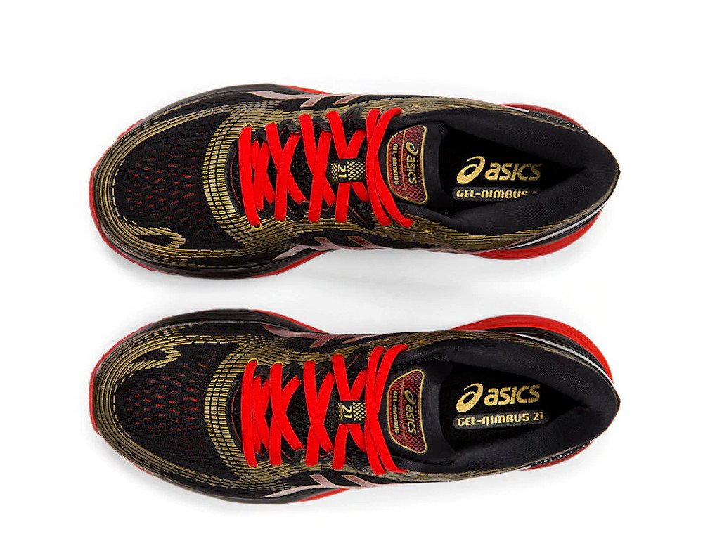 asics gel-nimbus 21 black / classic red asics gel-nimbus 21 black / classic red